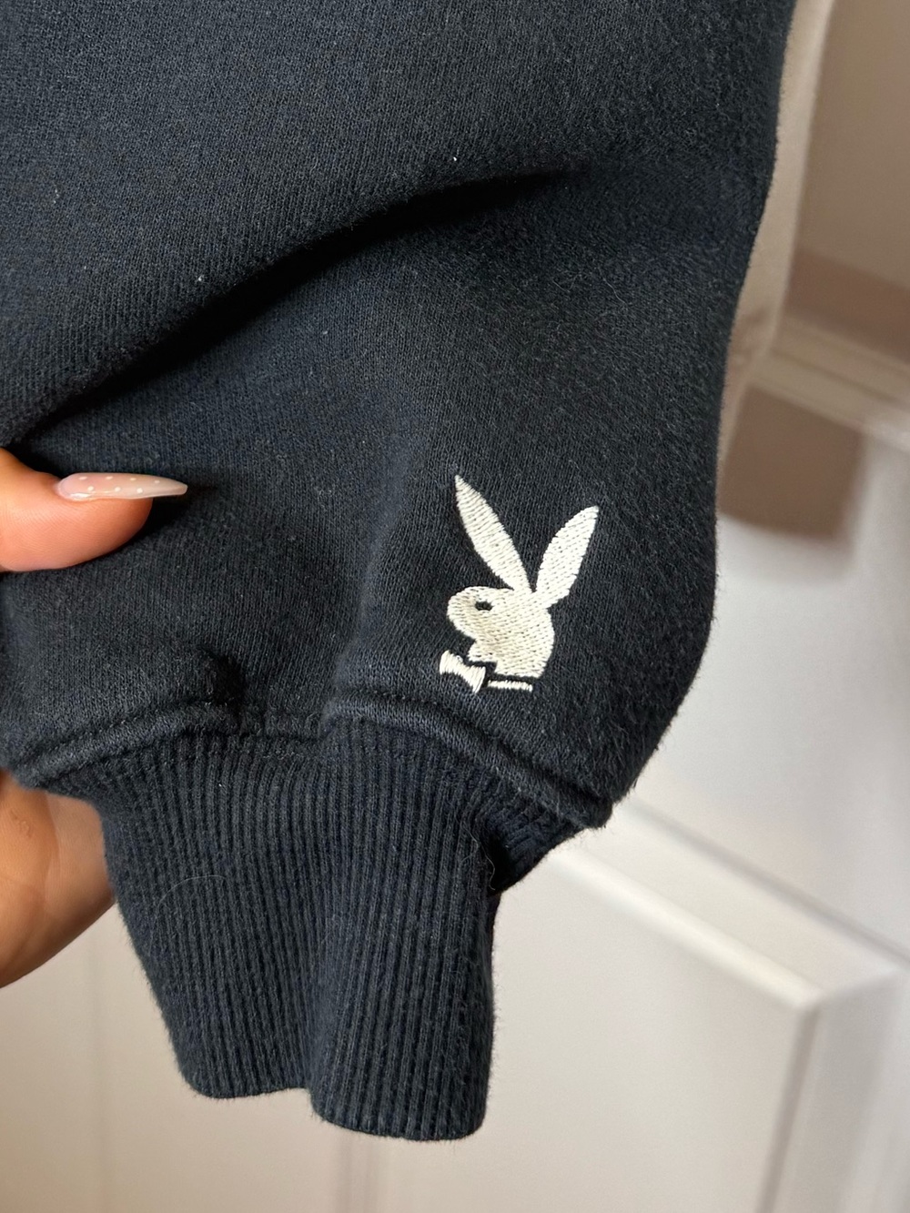 PLAYBOY Cream and Black Logo Pullover Sweatshirt - Picture 6 of 6